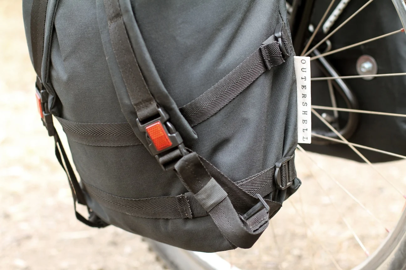 Seatpack and Pannier Backpack Set in Black - Outer Shell Bike Bags